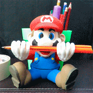 Mario kardeşler kalem fanart ev dekor 3d print model - Mito3D
