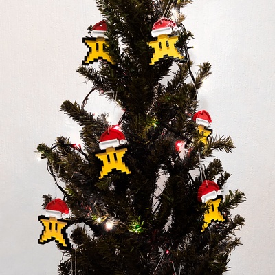 mario star christmas tree ornament 3d models download creality cloud 3d print model - Mito3D