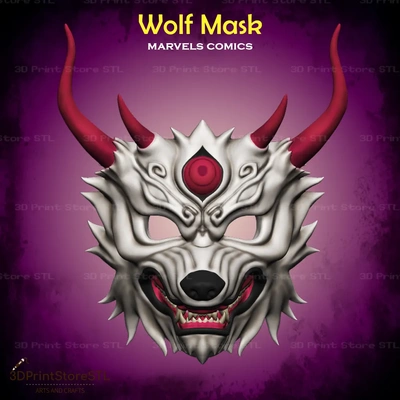 máscara lobo cosplay stl expediente 3d modelos descargar crealidad nube mascaras cascos 3d print model - Mito3D