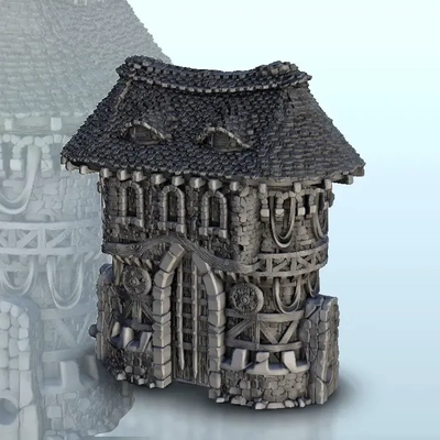 medieval fortified city gate - miniatures warhammer mini rpg 3d models download creality cloud 3d print model - Mito3D