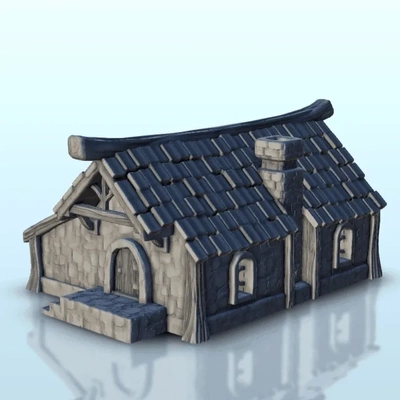 médiéval maison longue cheminée 12 miniatures marteau guerre 3d modèles télécharger créalité nuage privé résidence 3d print model - Mito3D