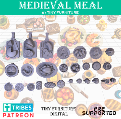 medieval comida 3d modelos descargar crealidad nube tablero juego 3d print model - Mito3D