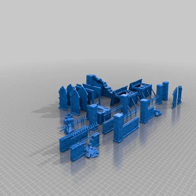 médiéval banlieue gubbins terrain 3d modèles télécharger créalité nuage 3d print model - Mito3D