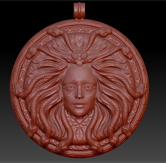 medusa pendant Jewellery 3d print model - Mito3D