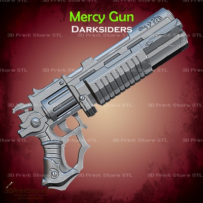 misericordia pistola cosplay darksider stl file 3d modelli scarica creality nube giocattoli giochi 3d print model - Mito3D