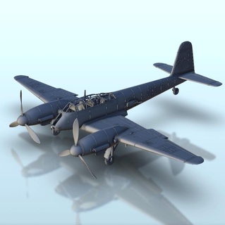 Messerschmitt 410 eşekarısı ww2 arazi uçak savaş uçakları 3d print model - Mito3D