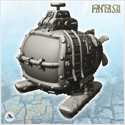 metal steampunk submarino popa hélice ampla competir 3d modelos baixar crialidade nuvem 3d print model - Mito3D