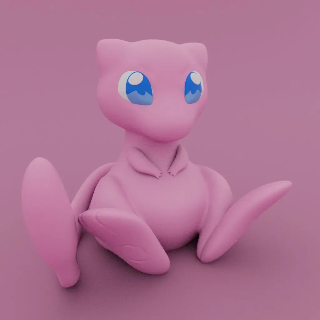 mew - pokemon 3d models download creality cloud fictional characters 3D print model - Mito3D