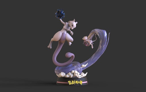 mewtwo ficcional personagens 3d print model - Mito3D