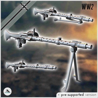 mg 34 mitragliatrice macchina pistola bipiede germania ww2 w 3d modelli scarica creality nube architettura paesaggio 3d print model - Mito3D