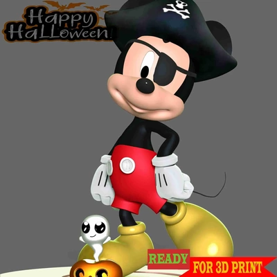 mickey heureux halloween 3d modèles télécharger créalité nuage 3d print model - Mito3D