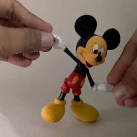 mickey Maus artikuliert Spielzeug Zeichen 3d print model - Mito3D