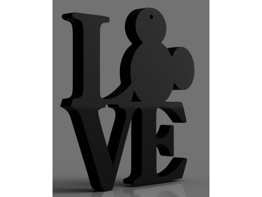 mickey mouse love sign 3d models download creality cloud home decor 3d print model - Mito3D