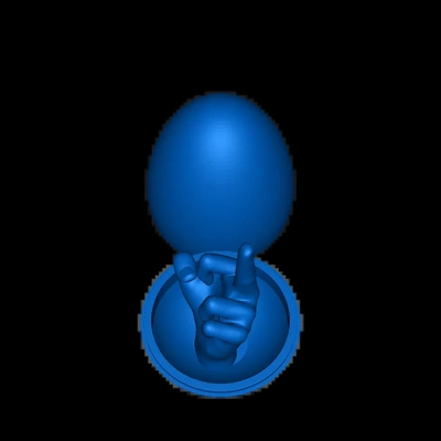 mitte finger ostern 3d modelle download realität wolke 3d print model - Mito3D