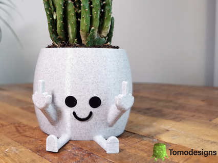 middle finger happy pot Home Decor 3d print model - Mito3D