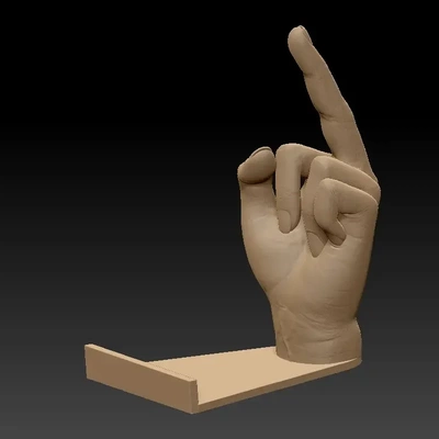 mitte finger telefon stand 3d modelle download realität wolke 3d print model - Mito3D