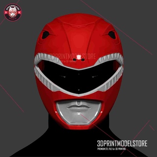 mighty morphin power ranger cosplay helmet - red 3d models download creality cloud Masks & Helmets 3d print model - Mito3D