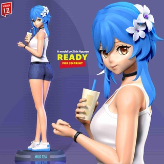 milk tea girl Fictional Characters 3d print model - Mito3D