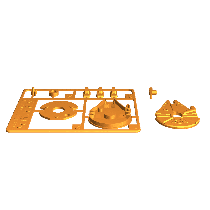 Millennium Falke Kit Karte Spielzeug Ziegel 3D print model - Mito3D