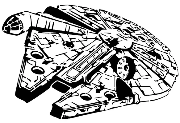 millennium falcon stencil 2 3d models download creality cloud 3d print model - Mito3D