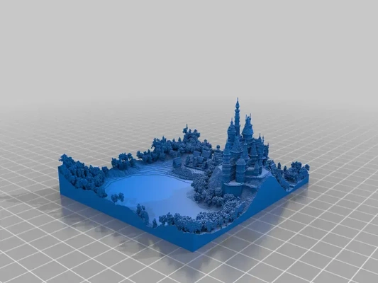 minecraft beauty beast castle 3d models download creality cloud 3d print model - Mito3D