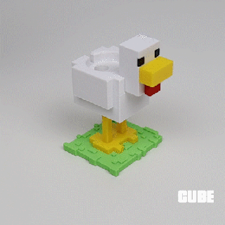 Minecraft pollo Mela orologio In piedi domestico 3d print model - Mito3D