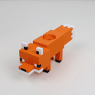 Minecraft Fuchs Apfel sehen Stand Haushalt 3d print model - Mito3D