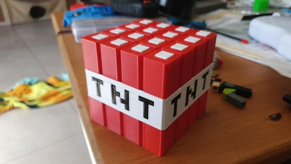 Minecraft inspiré tnt boîte jouets Jeux 3d print model - Mito3D