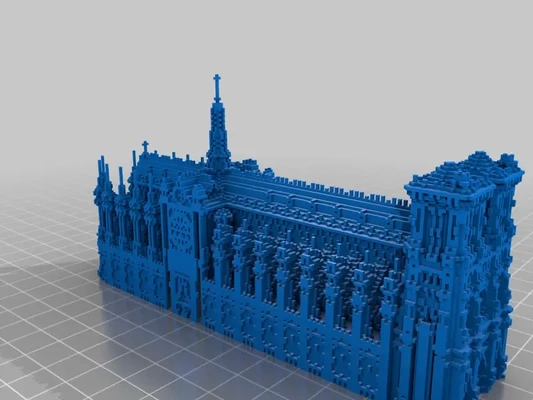 minecraft notre dame dom 3d modelle download realität wolke 3d print model - Mito3D