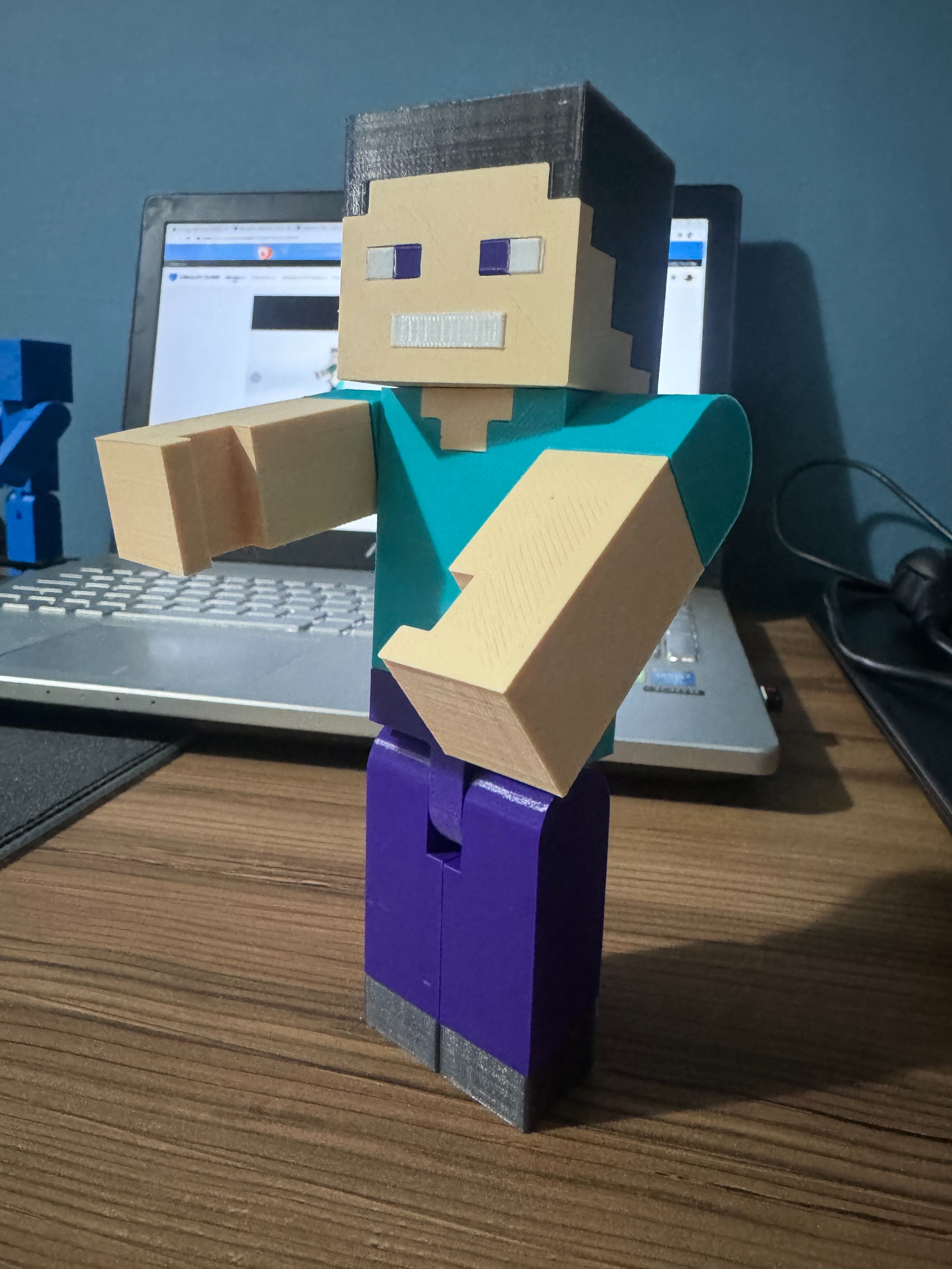 minecraft steve articulado 3d modelos descargar crealidad nube caracteres 3D print model - Mito3D