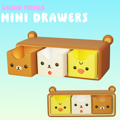 mini drawers sanrio themed 3d models download creality cloud home decor 3d print model - Mito3D