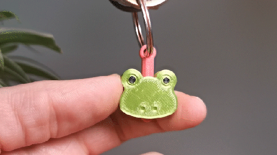 mini flip frog tongue keychain Reptilian 3d print model - Mito3D