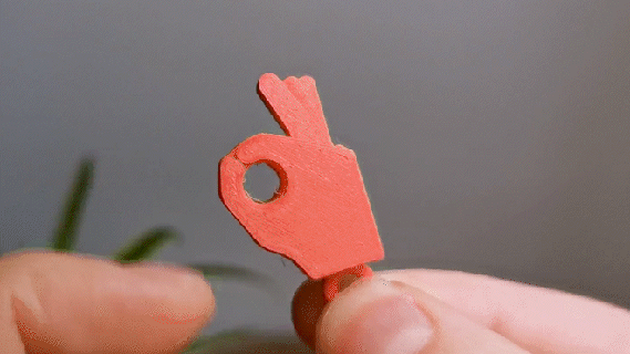mini flip hand keychain Body Parts 3d print model - Mito3D