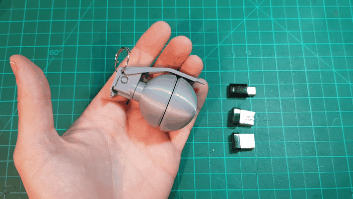 mini grenade keyring 3d models download creality cloud accessories 3d print model - Mito3D