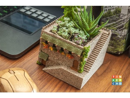 mini Oriental villa plantador natureza plantas 3d print model - Mito3D