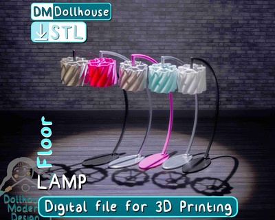 miniature modern floor lamp - dollhouse 1 12 scale furniture 3d models download creality cloud Dolls & Accessories 3d print model - Mito3D