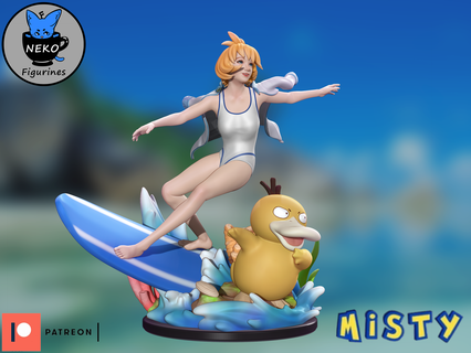 misty - stl pokemon heartgold soulsilver figure Fictional Characters 3d print model - Mito3D