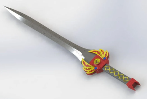 mmpr rojo guardabosque espada 3d print model - Mito3D