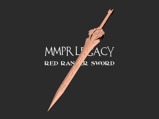 mmpr legado rojo guardabosque espada 3d impresión modelo modelos descargar crealidad nube 3d print model - Mito3D
