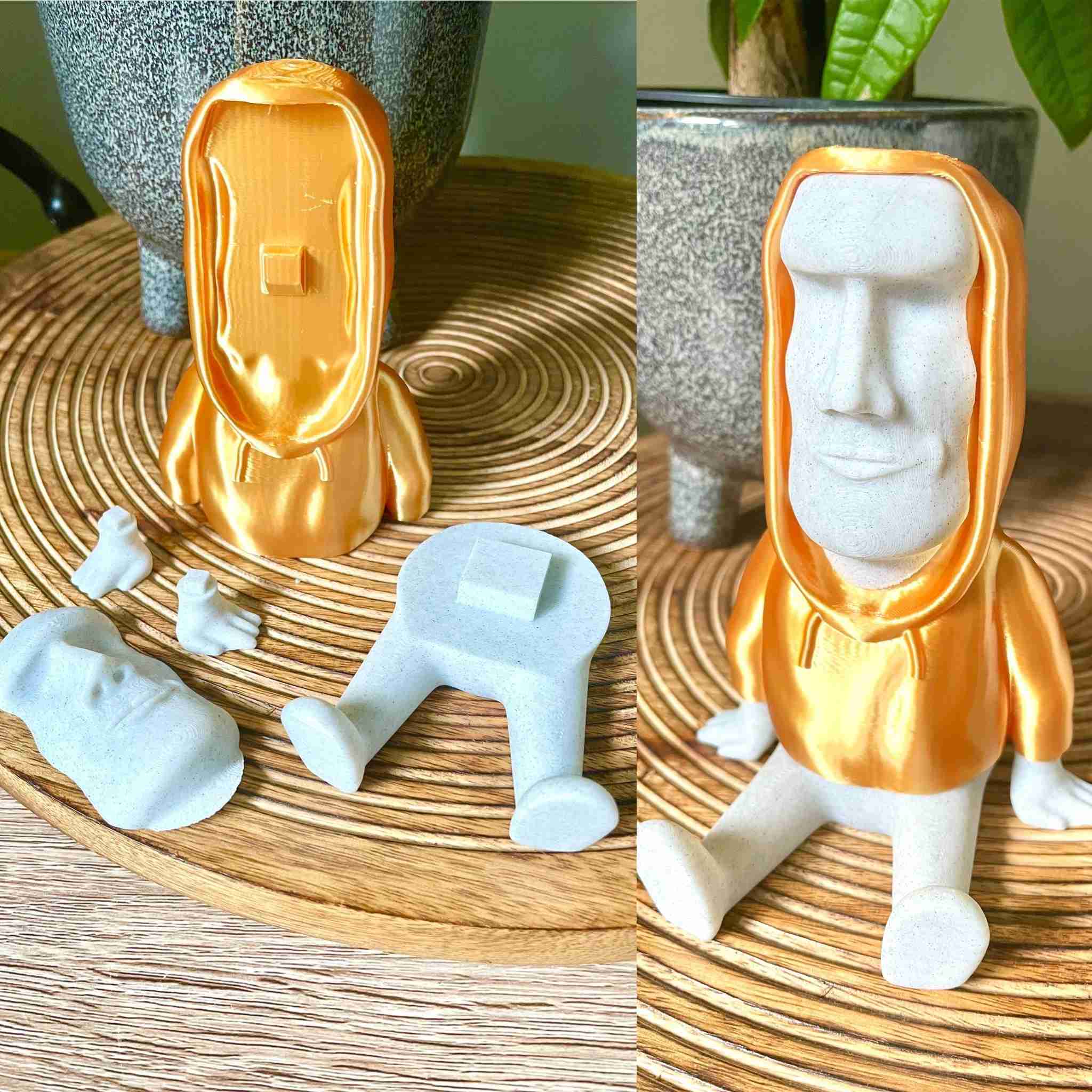 moai phone holder - multiparts supports Accessories 3D print model - Mito3D
