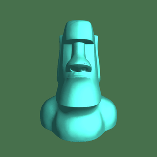 moai statue poisson réservoir grotte personnages 3d print model - Mito3D