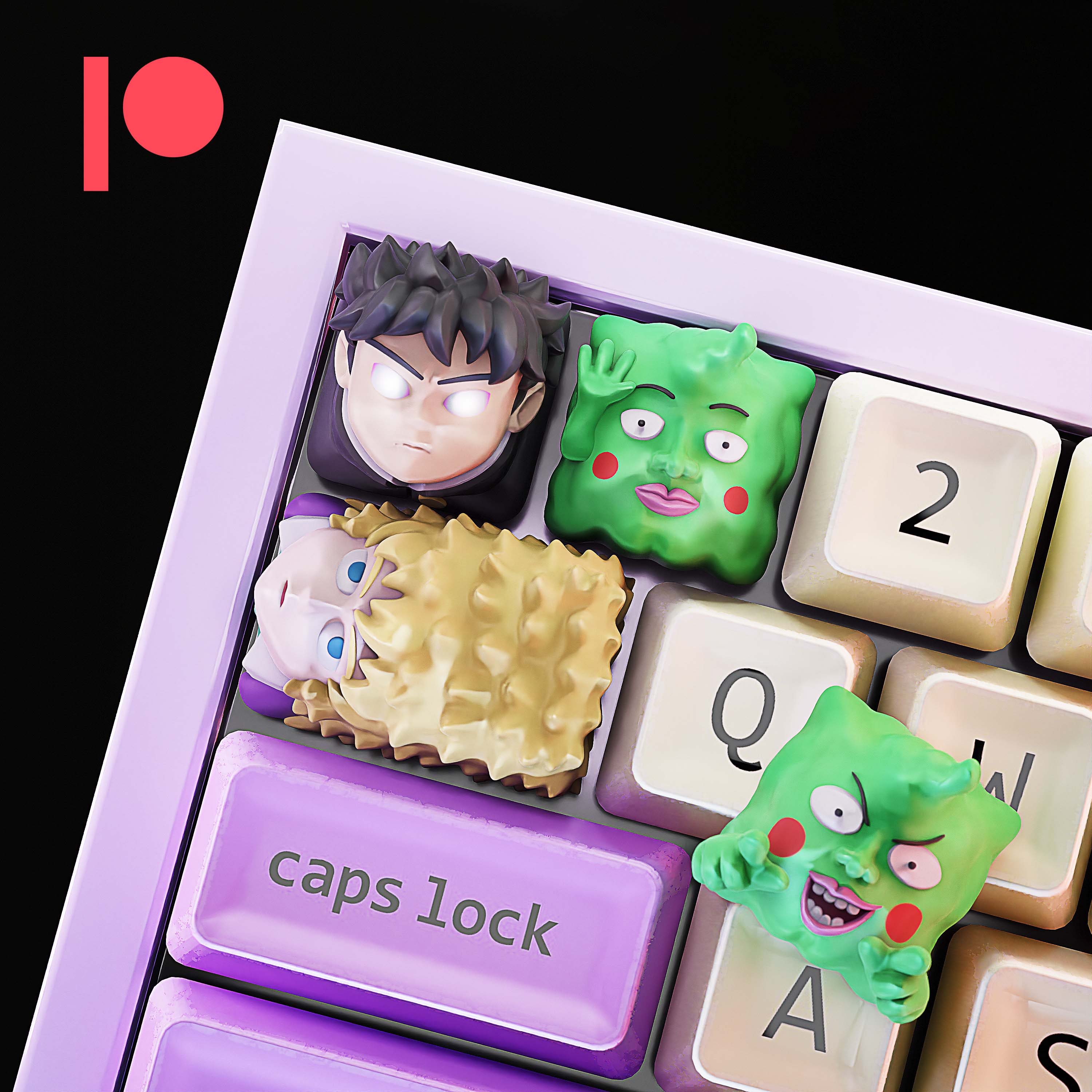 Mob Psycho 100 Tastenkappen mechanisch Tastatur fiktiv Zeichen 3D print model - Mito3D