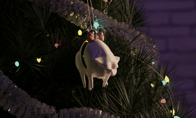 mochi cat christmas tree ornaments 3d models download creality cloud home decor 3d print model - Mito3D