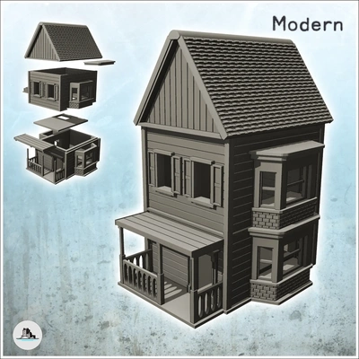 moderno panelado casa toldo ventana 16 mini 3d modelos descargar crealidad nube 3d print model - Mito3D