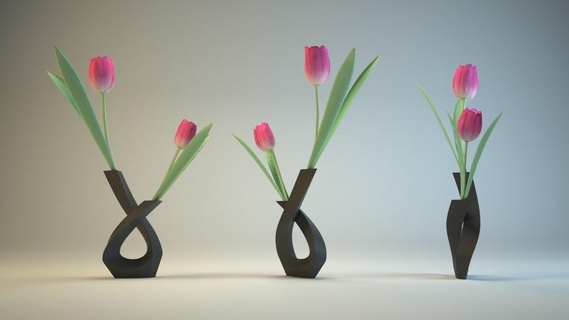 moderne double vase sculptures culturel reliques 3d print model - Mito3D