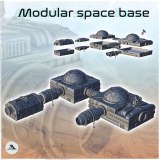 modular dome space base - terrain scifi science fiction sf Others 3d print model - Mito3D
