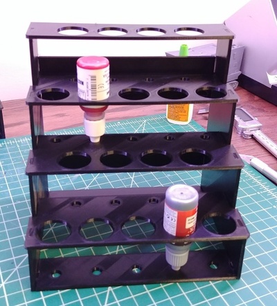 modular hobby paint rack - small straight 3d models download creality cloud 3d print model - Mito3D