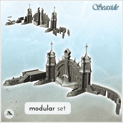 modular medieval puerto entrada conjunto monumental portón vía 3d modelos descargar crealidad nube 3d print model - Mito3D