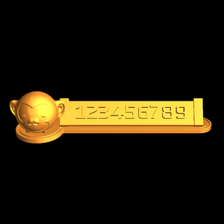 monkey number Phone Number Plate 3d print model - Mito3D