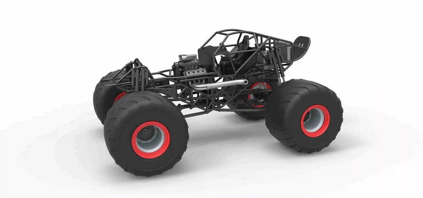 monster truck base version 2 scale 1 25 3d models download creality cloud 3d print model - Mito3D